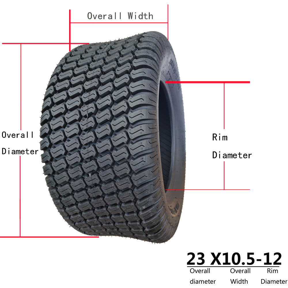 Dayrim Set 2 lawn mower Tires 23x10.5-12 4PR Tubeless