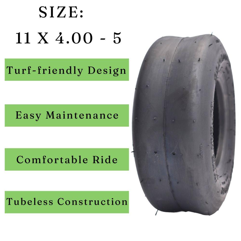 Dayrim 11x4.00-5 Zero Turn Lawn Mower Tires - Set of 2, Smooth Riding, Turf-Friendly 4-Ply Tubeless Lawn & Garden Tires, Replacement for Lawn Mowers