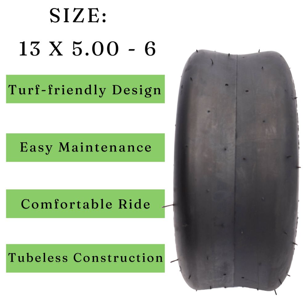 Dayrim 13x5.00-6 Zero Turn Lawn Mower Tires - Set of 2, Smooth Riding, Turf-Friendly 4-Ply Tubeless Lawn & Garden Tires, Replacement for Lawn Mowers