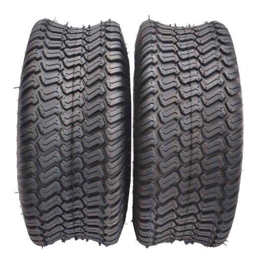 Dayrim 15x6.00-6 Lawn Mower Tires, Set of 2, 4-Ply Tubeless Turf Tread, for Garden Tractor & Riding Mower