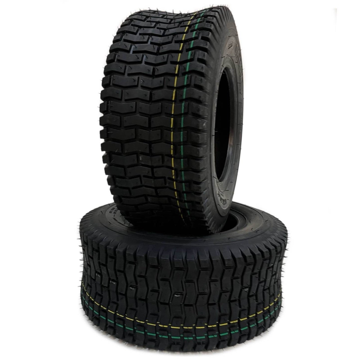 Dayrim 16x6.50-8 (2-Pack) Lawn Mower Turf Tires, V2 Tread Pattern, 4-Ply Tubeless Replacement Tires for Garden Tractors and Riding Mowers