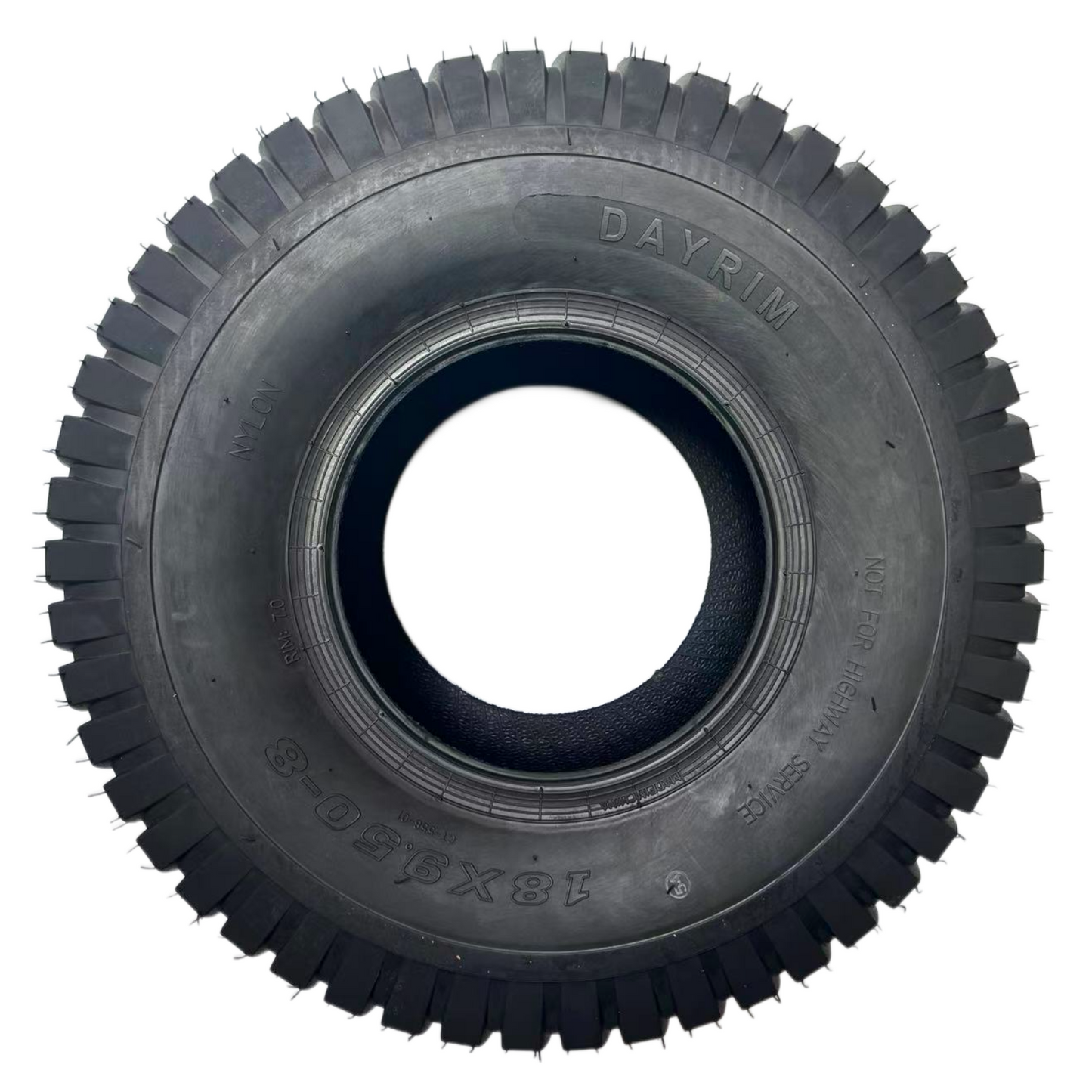 Dayrim18x9.50-8 (2-Pack) Lawn Mower Turf Tires, V2 Tread Pattern, 4-Ply Tubeless Replacement Tires for Garden Tractors and Riding Mowers,Golf Cart Tires